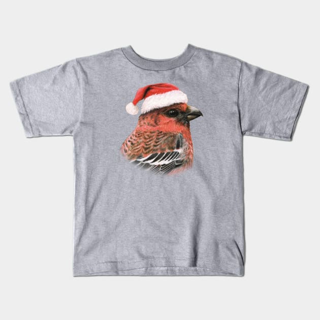 Pine Grosbeak Kids T-Shirt by Mikhail Vedernikov